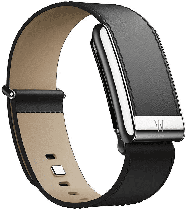 Кожаный люксовый ремешок Straight Band Black/Cream with Titanium для Whoop 5.0 (размер S)