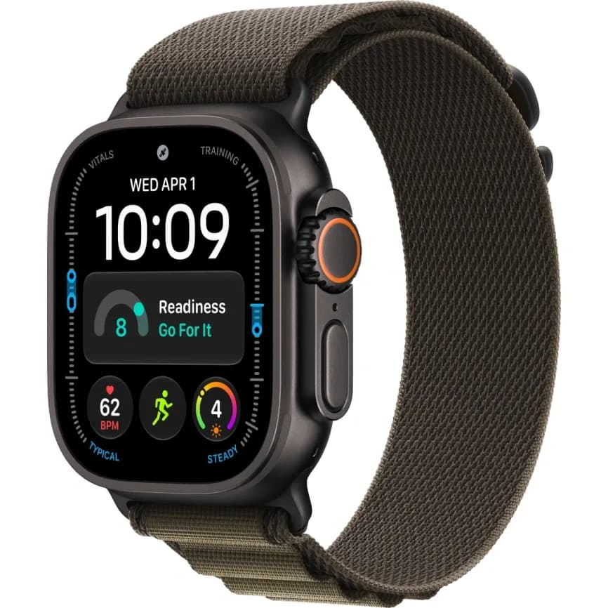 Apple Watch Ultra 4 (2026) 49mm Black Titanium case Dark Olive Alpine Loop (L)