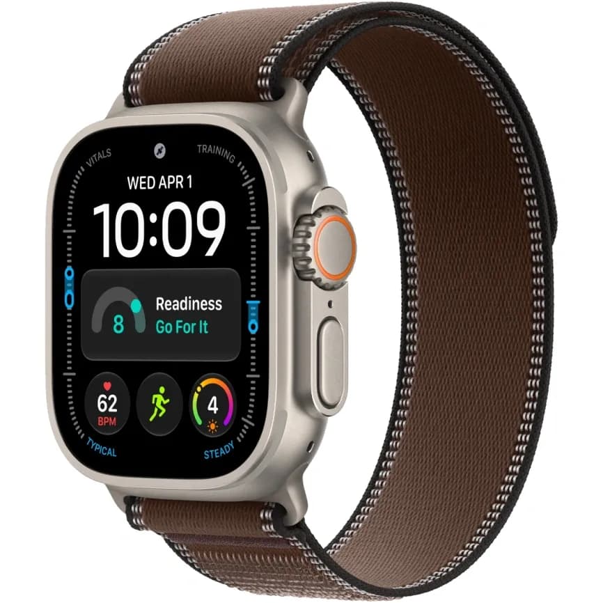 Apple Watch Ultra 4 (2026) 49mm Natural Titanium case Dark Umber Trail Loop (M/L)